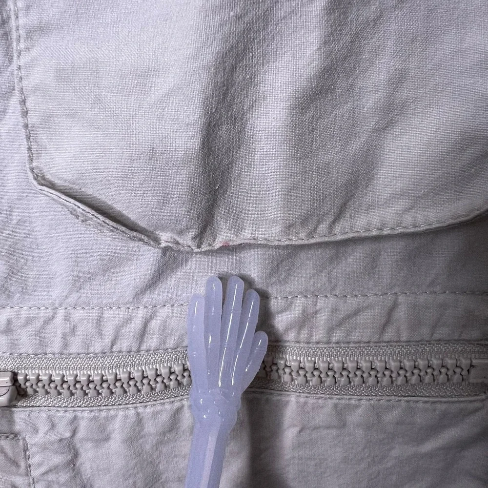 Vintage Banana Republic Safari Utility Vest Packable Hood Khaki‎ Mens Medium